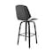 Armen Living Arabela 26" Gray Faux Leather and Black Wood Swivel Bar Stool LCAABABLGR26 - alternate 6